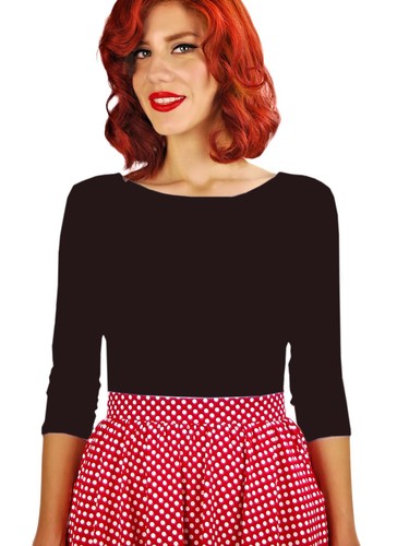 Camisa Top Retro Cross Back Mangas 3/4 Estilo Años 50 - Imagen 5 de 6