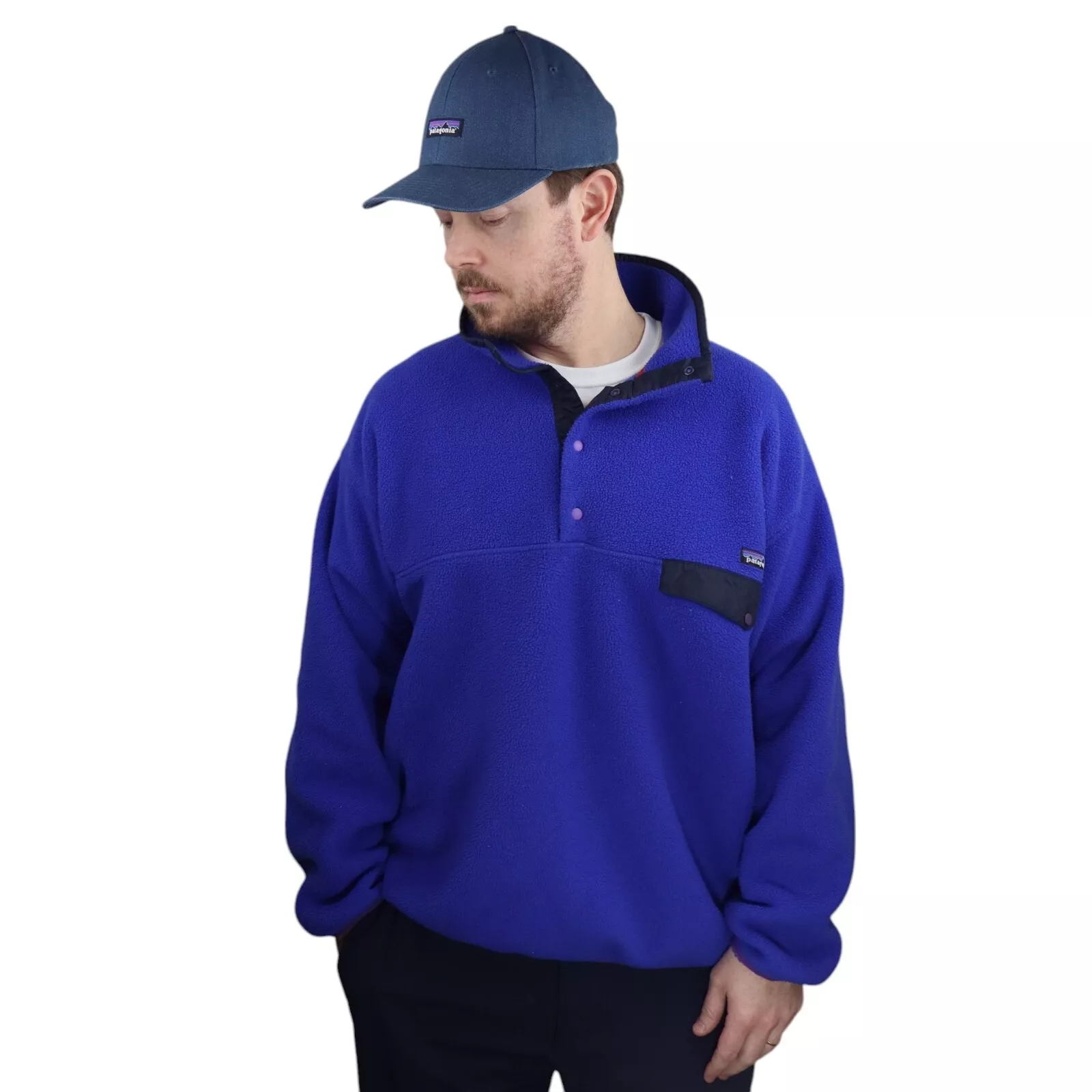 patagonia vtg 90s synchilla snap-t fleece coat jacket