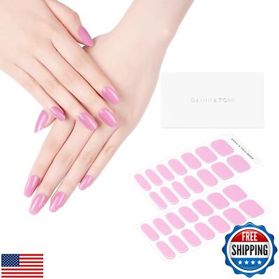 DANNI and TONI Semi Cured Gel Nail Strips Pink (Blush Ethereal) Glossy Gel Na