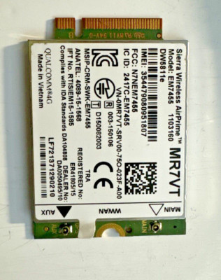 Dell DW5811e 4G LTE 3P10Y Sierra EM7455 WWAN card For Latitude E5470 E5270 7490