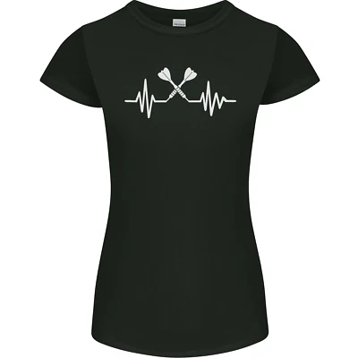 Puls Darts Lustig Ekg Damen Petite Schnitt Maglietta - Bild 1 von 4