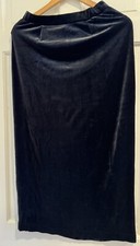 VTG Lauren Ralph Lauren Full Length Black Velvet Skirt Elastic Waist Size S P