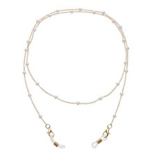 Eyeglass Chains for Women, Plastic Pearl Eyeglass Holder Chains for Glass, Gold