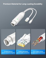 PoE Splitter  IEEE802.3af/at 10/100Mbps 48V to 12V 1A Plug & Play Splitter RJ45
