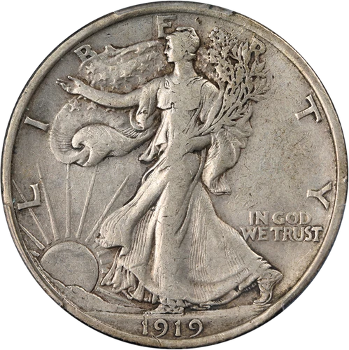 1919-P Walking Liberty Half PCGS VF30 Key Date Great Eye Appeal Strong Strike