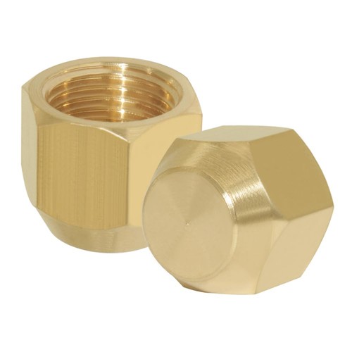 Brass Flare Cap 1/4 Inch Tube OD SAE 45 Degree Flare Tube Fitting 2 PCS