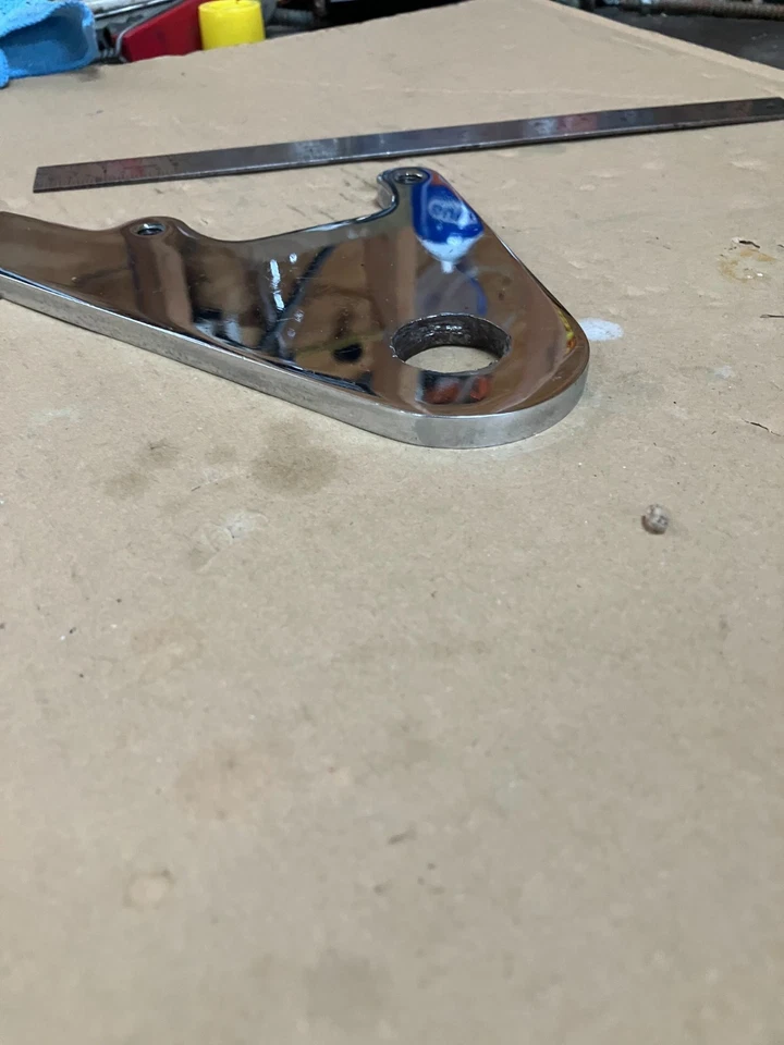 harley chopper motorcycle chrome caliper bracket - Bild 3 von 4