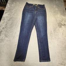 Seven7 Jeans Womens 8 Blue Dark Wash Tummyless High Rise Skinny Stretch Denim