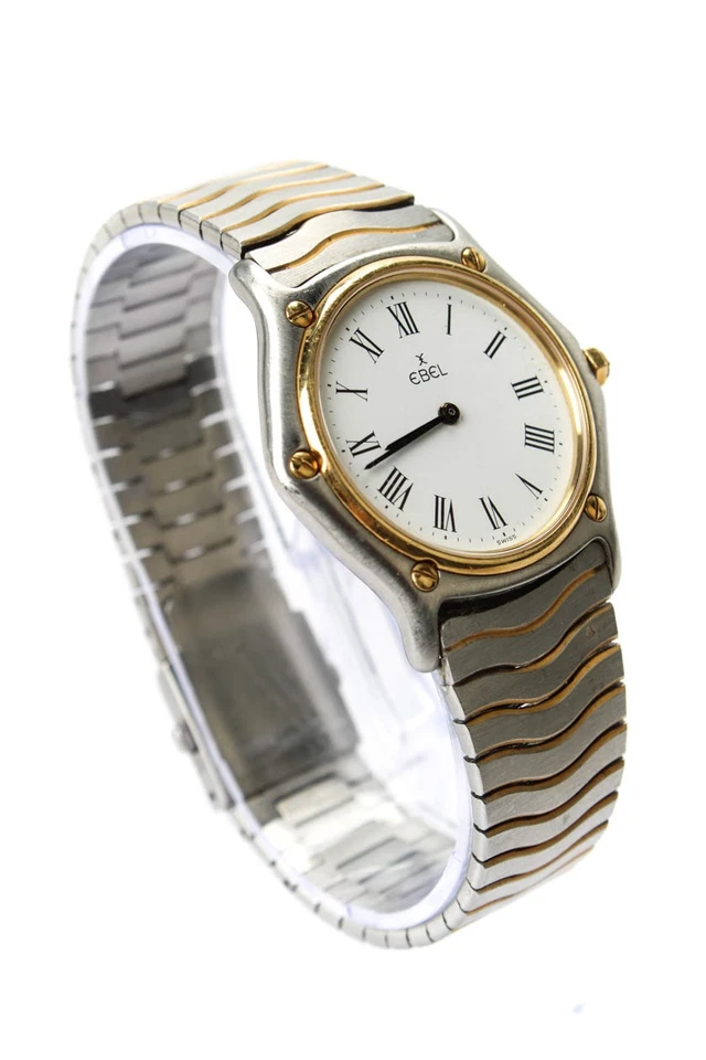 Ebel Unisex Stainless Steel /18K Yellow Gold Classic Wave Quartz Watch 32mm - Image 3 of 4