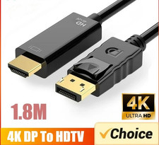 1.8M 4K Display Port DP To HDMI Male Cable Adapter Converter DisplayPort 4K*2K