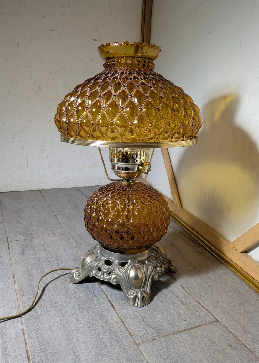amber hobnail lamp products for sale | eBay