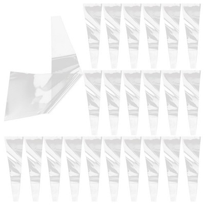 100 PCS Transparent Single Rose Flower Wrapping Bags Sleeves 14.17x4.33 Inch