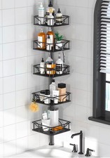 5 Tier Adjustable Corner Shower Caddy Organizer with HooksRustproof Tension