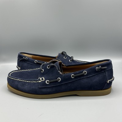 Polo Ralph Lauren Merton Navy Blue Leather Lace Up Boat Shoes