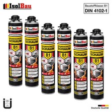 Brandschutzschaum B1 Bauschaum 6 x 750 ml Montageschaum Pistolenschaum Isolbau
