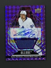 🔥 Auston Matthews Allure 2022-23 Auto Patch /10 Purple Diamond SSP Leafs!