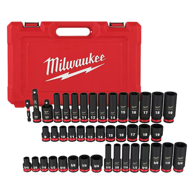 #ad SHOCKWAVE 3 8 In. Drive SAE and Metric 6 Point Impact Socket Set 43 Piece $94.49