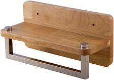 ALFI brand AB5510 Natural Wood 11-3/4" Wooden Wall Mounted Bathroom Shelf