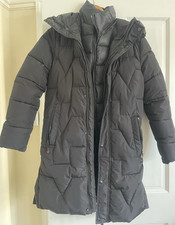 Zavetti Canada Black Long Hooded Padded Puffer Coat XS Men's Polyester