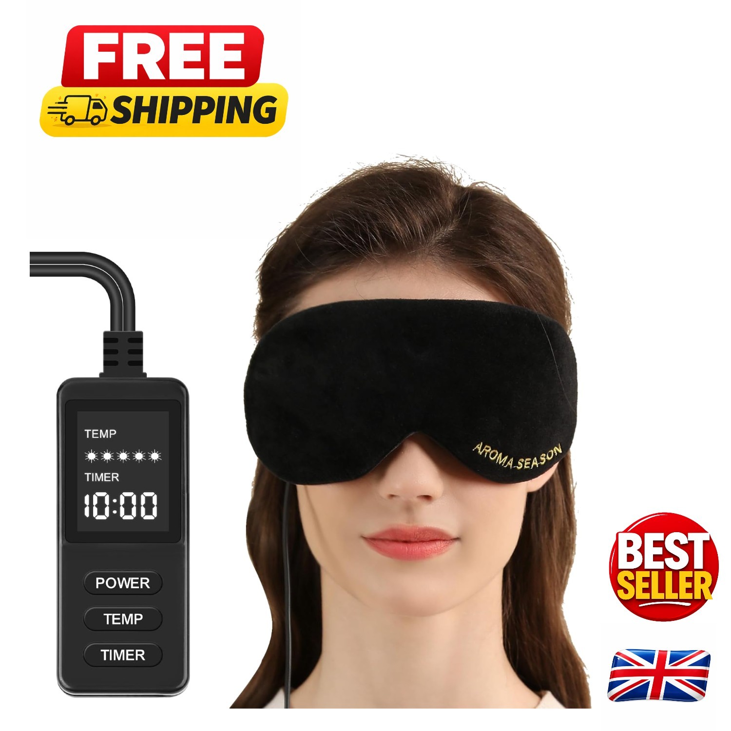 All-in-One USB Heated Eye Mask - Moisture-Wicking & Washable for Travel & Home