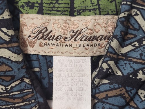 Blue Hawaii Hawaiian Islands L Made in Hawaii USA Button up Short Sleeve Shirt - Picture 2 of 7