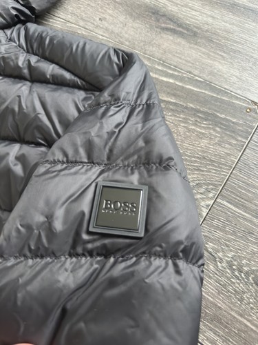 Abrigo Chaqueta Hugo Boss Puffer Negro Blanco - Para Hombre Mediano PVP £250 - Imagen 5 de 10