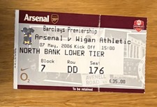 Arsenal Fc Highbury Final Salute Tickets X 18 Incl: Last Match V Wigan very Rare