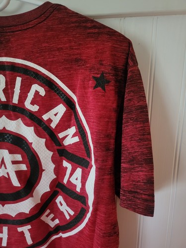 American Fighter Red Mens T-shirt Size Medium Buckle Double Sided EUC - Picture 9 of 10