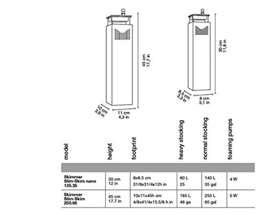 Hydor Slim Skim Nano Internal Protein Skimmer, 23-35 gal 25-35 gal Foto 2 de 2