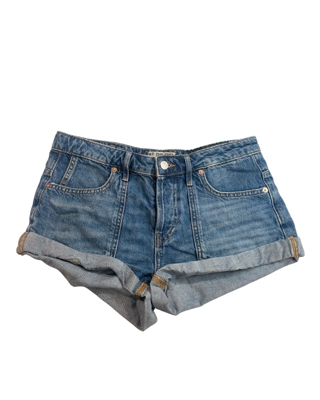 Free People Beginners Luck Slouch Short in Mid Wash denim shorts ~ Size 25