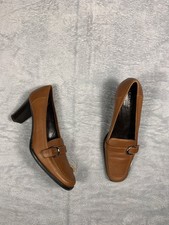 Coach Keely Women's Tan Leather Heeled Loafers Shoes P410 603 Size 6.5 B Used