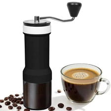 Mini Manual Coffee Grinder 40 Adjustable Settings Portable Hand Crank Mill