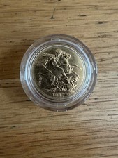 1887 Queen Victoria Jubilee 22ct Gold Full Sovereign Coin Head
