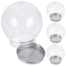4 PCS Shatterproof Snow Globe Holiday Kits Clear Plastic Globes for Crafts