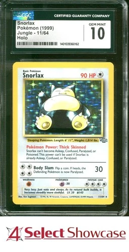 1999 POKEMON JUNGLE #11 SNORLAX HOLO CGC 10