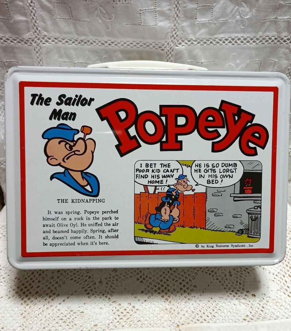 Vintage Popeye Metal Lunch Box 1970s Rare Collectible Rare Japan
