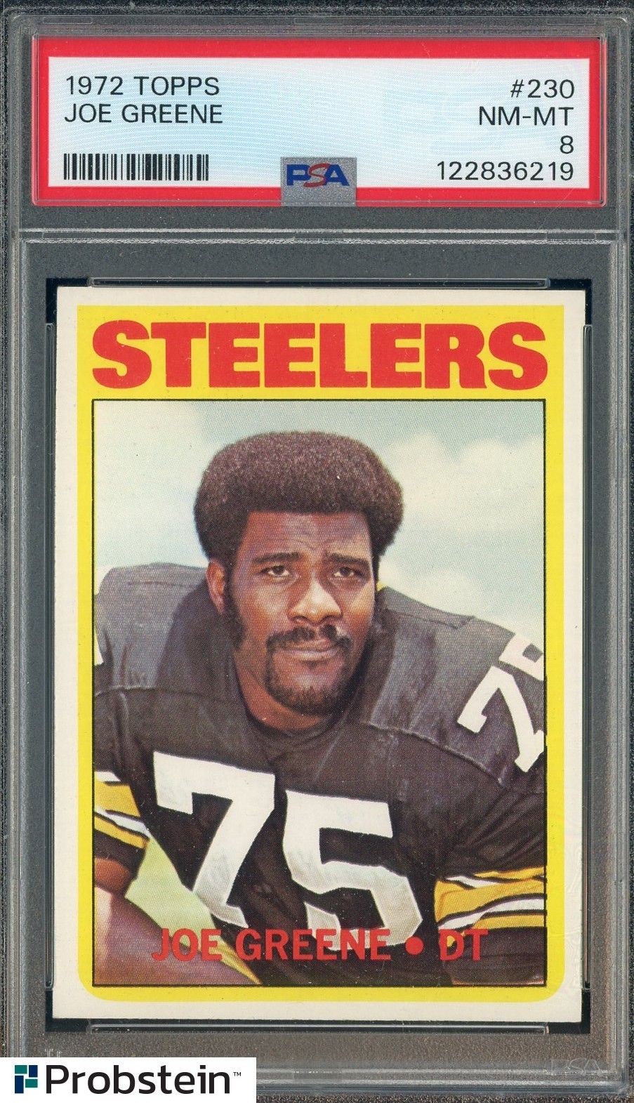 1972 Topps Football #230 Joe Greene Pittsburgh Steelers HOF PSA 8 NM-MT