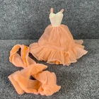 Vintage 1984 Peaches N’ Cream Barbie Doll Clothes #7926 Dress Boa