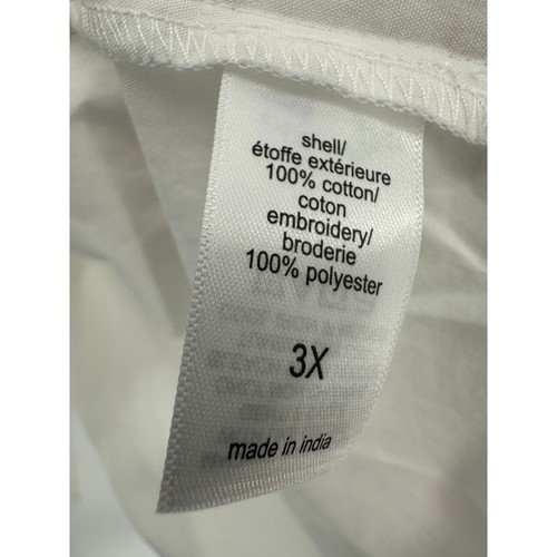 Maurices Eyelet Long Sleeve Blouse Women 3X White NWT Summer Cotton Boho - Picture 9 of 11