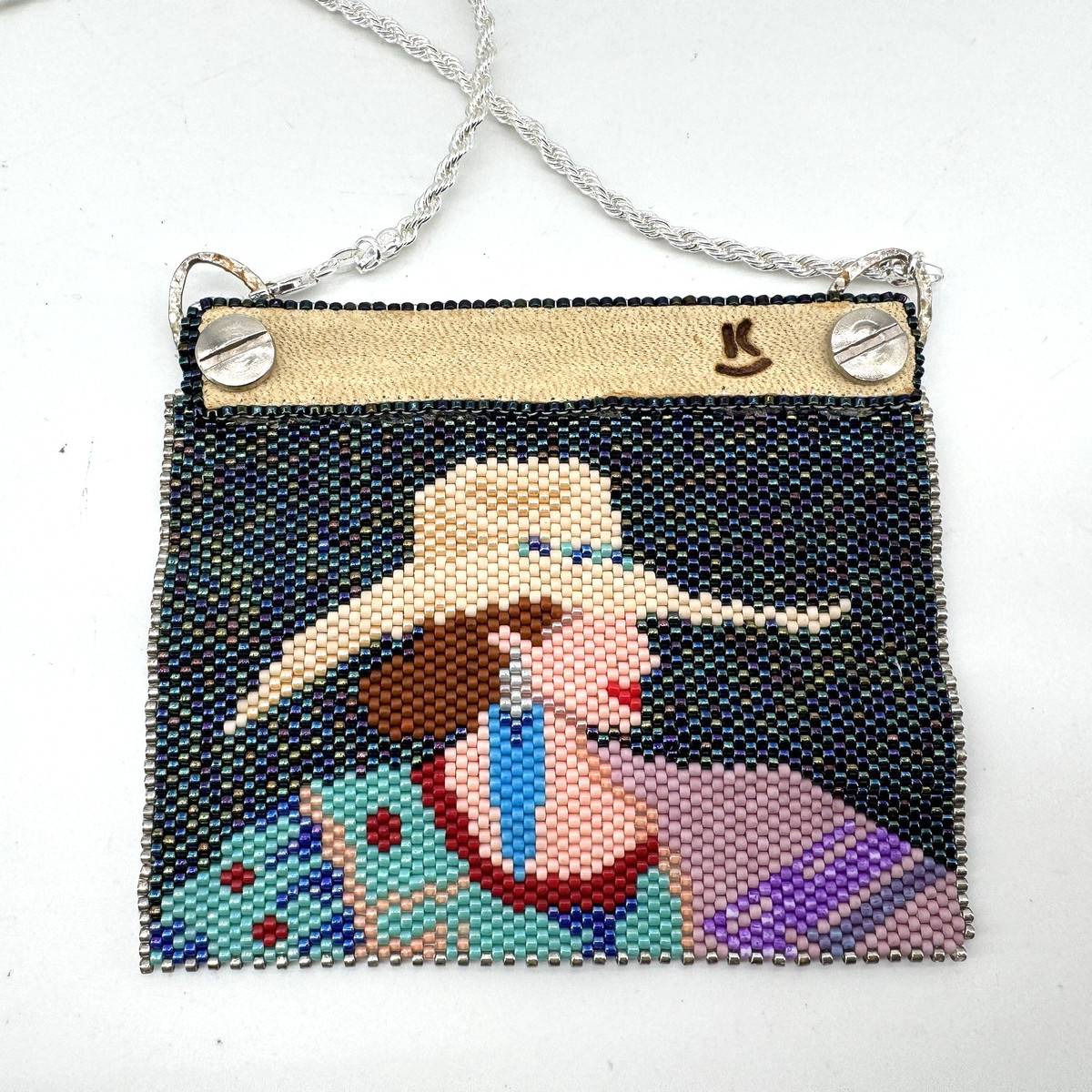 Kathi Turner Artisan Hand Beaded Necklace Southwestern Cowgirl Sterling Silver View 6