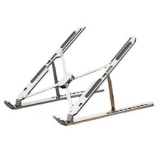 10 Positions Adjustable Aluminum Alloy Laptop Stand, Foldable Portable silver