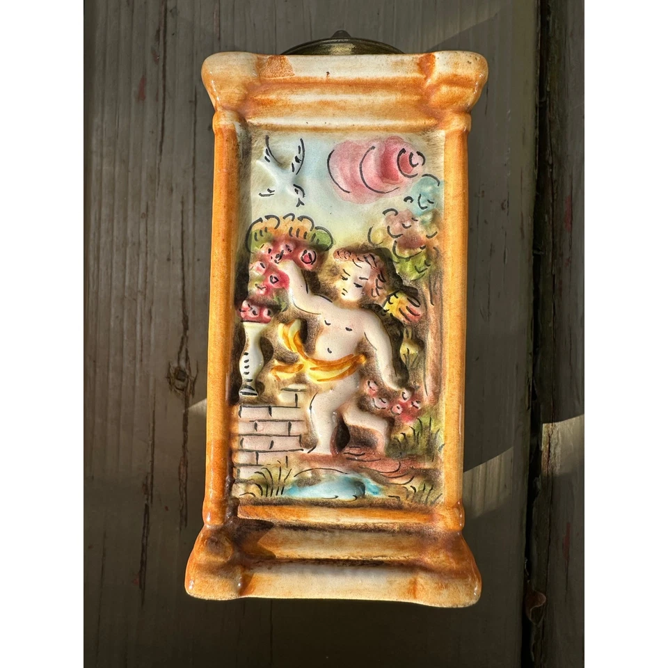 De colección CAPODIMONTE Cerámica Italiana Pintada 5" Salero y Molinillo de Pimienta Querubines Foto 4 de 4