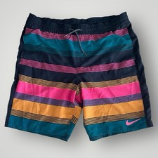 Nike Men's Linen Racer Volley Trunks Swim Trunks with Mesh Lining Size medium