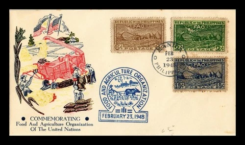 Dr Jim Stamps Philippines Food and Agriculture Organization of UN 3v Set FDC