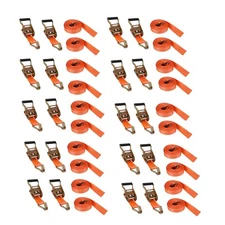 20-Pack 1.5" x 15' Ratchet Straps J Hooks Heavy Duty Tie Down 4000lbs Straps