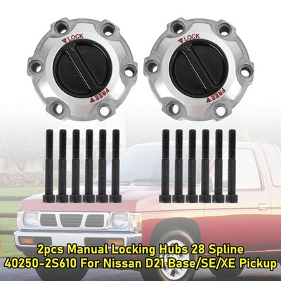 2pcs Manual Locking Hubs 28 Spline 40250-2S610 For Nissan D21 Base/SE Pickup