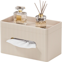 Kingfom KosmetiktüCherbox Aus PU Leder, Rechteckige Taschentuchbox Mit Ablage, M