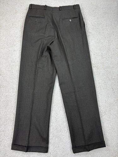 Wool Pants Mens 33x31 Green Flannel Trousers Vintage Classic Straight Leg USA, $44.99 - Photo 11