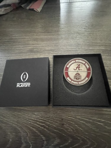 2015 FRANKLIN MINT ZUCKERDOSE MÜNZWURF. OHIO STATE VS ALABAMA. SELTENE MÜNZE