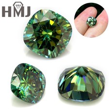 1-5CT Green Cushion Crushed Ice Cut Moissanite Stone Gemstone for Jewelry Making